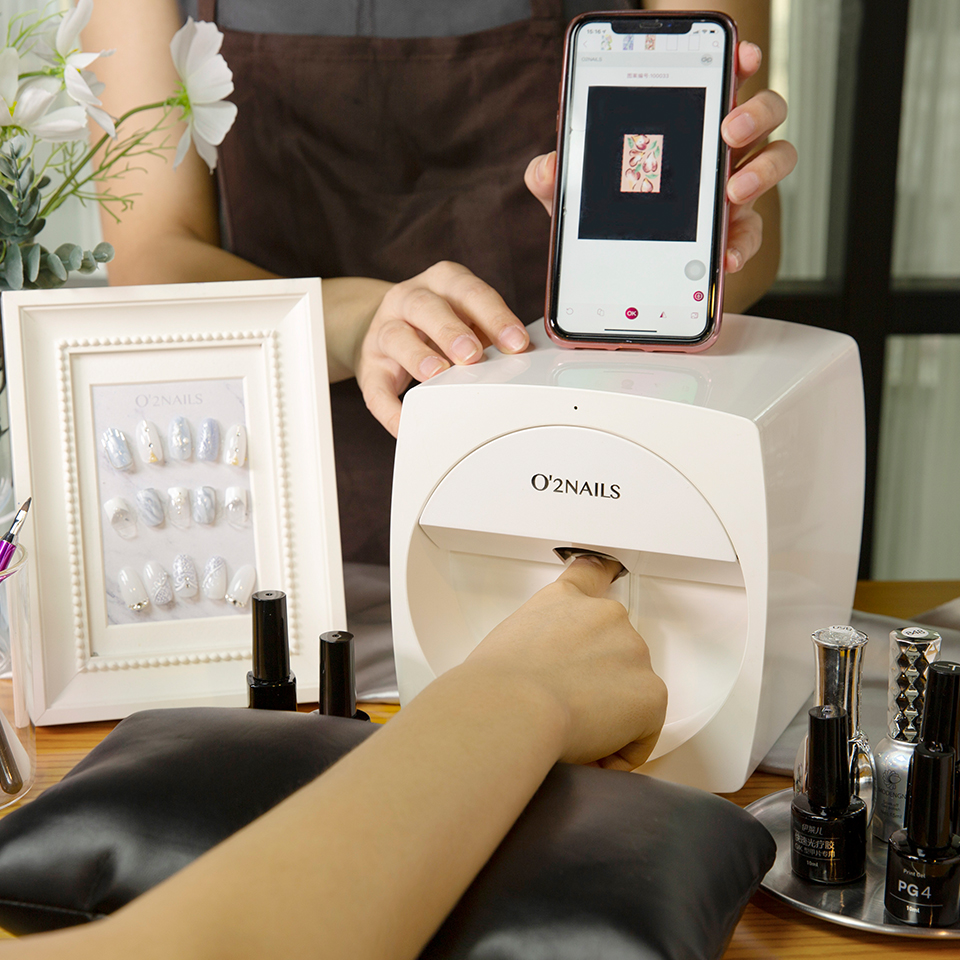 O'2NAILS Mobile Nail Printer V11 Professional Nail Art Machine for Salon Commerical Use