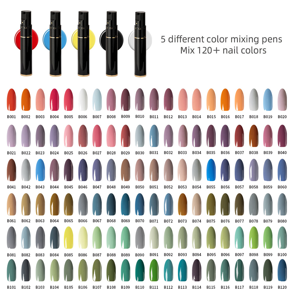120 Colors Gel Nail Polish Set with UV Lamp 5 Pieces DIY Color Mixing One Step Gel 3 in 1 Gift Idea